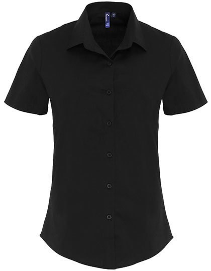Premier Workwear - Women´s Stretch Fit Poplin Short Sleeve Cotton Shirt