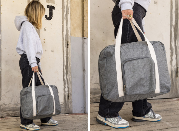 Faltbare Reisetasche 'Tenerife', meliertes Grau RPET